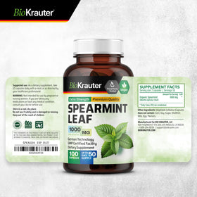 Capsules de menthe verte BIO KRAUTER sur une table en bois