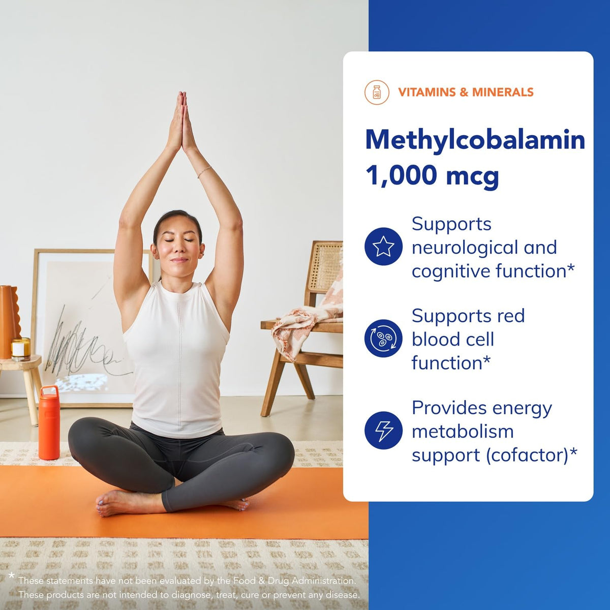 Capsules de Methylcobalamin 1 000 mcg dans une cuillère en bois