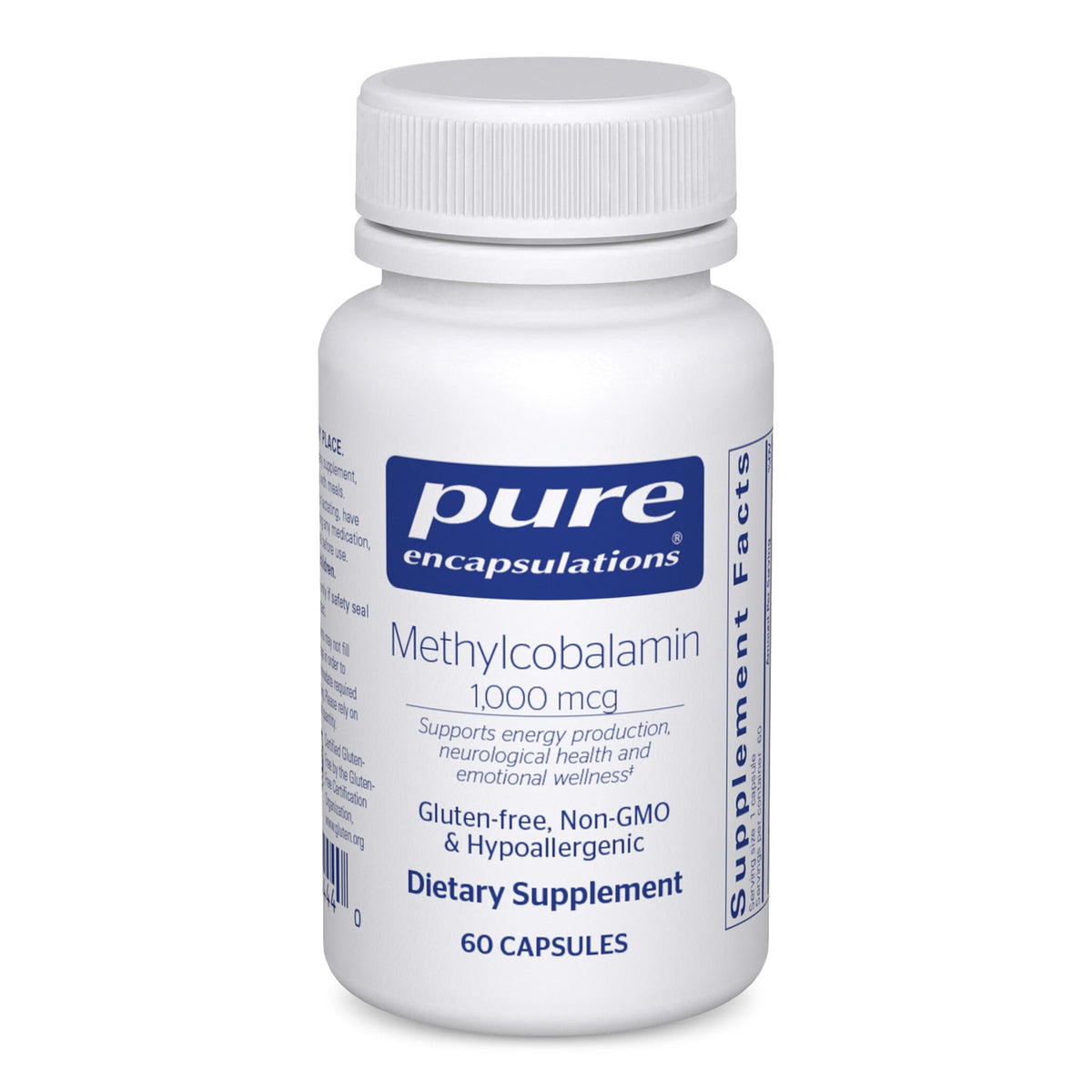 Capsules de Methylcobalamin 1 000 mcg Pure Encapsulations vue de face