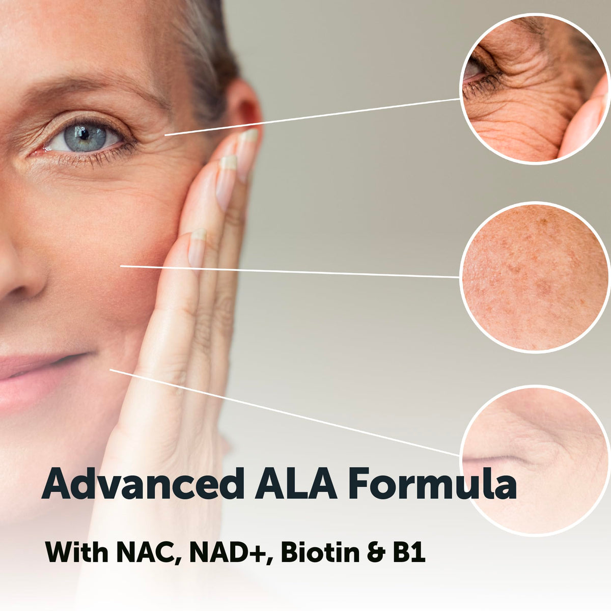 Capsules de Micro Ingredients Acide Alpha-Lipoïque+ sur fond blanc