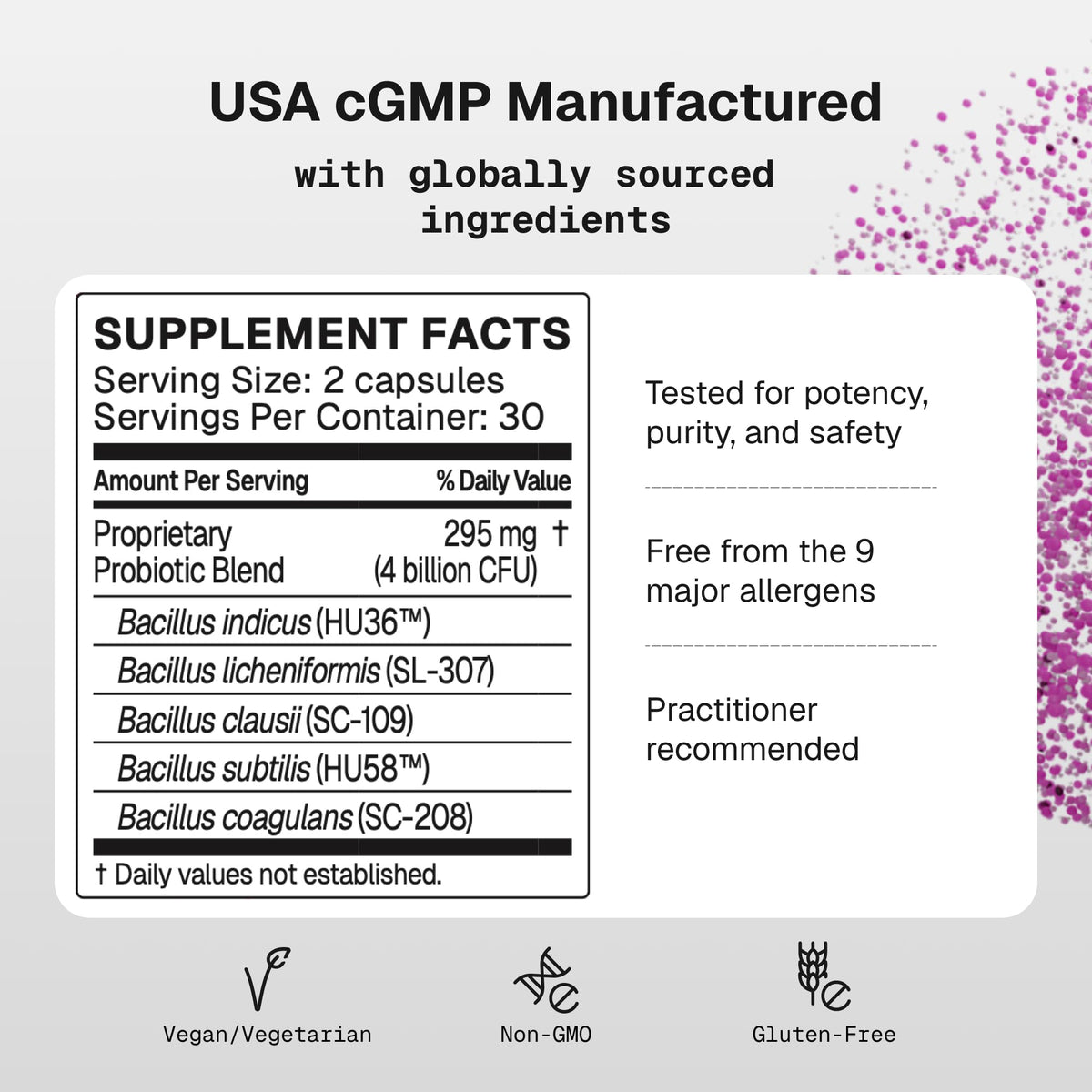 Capsules de Microbiome Labs MegaSporeBiotic sur une table