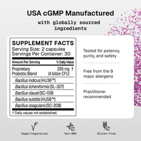 Capsules de Microbiome Labs MegaSporeBiotic sur une table