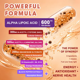 Capsules de Migcopat Acide Alpha-Lipoïque sur une surface blanche