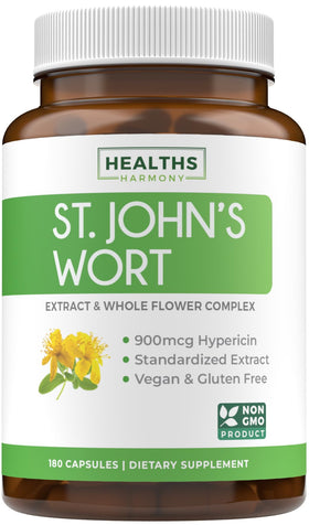 Capsules de millepertuis Healths Harmony, flacon de 180 capsules