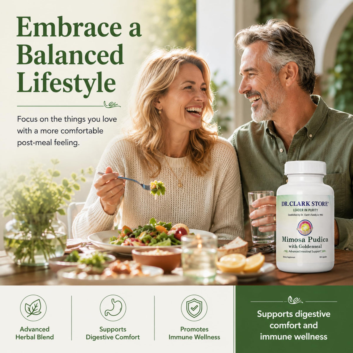 Capsules de Mimosa Pudica & Goldenseal dans une main