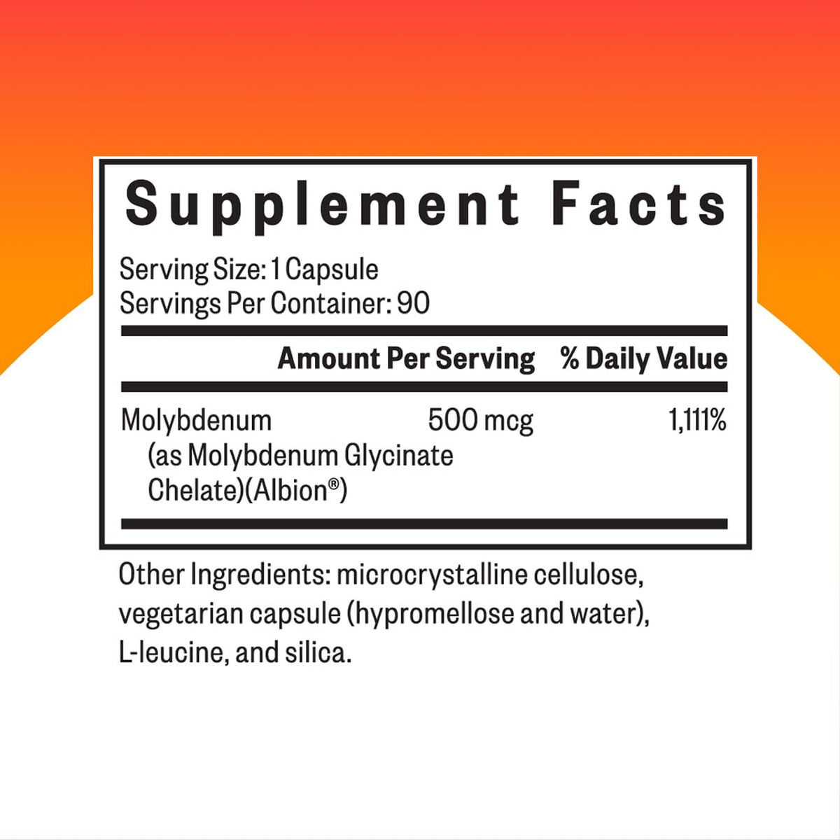 Capsules de Molybdène Glycinate Chelate Seeking Health sur un fond neutre