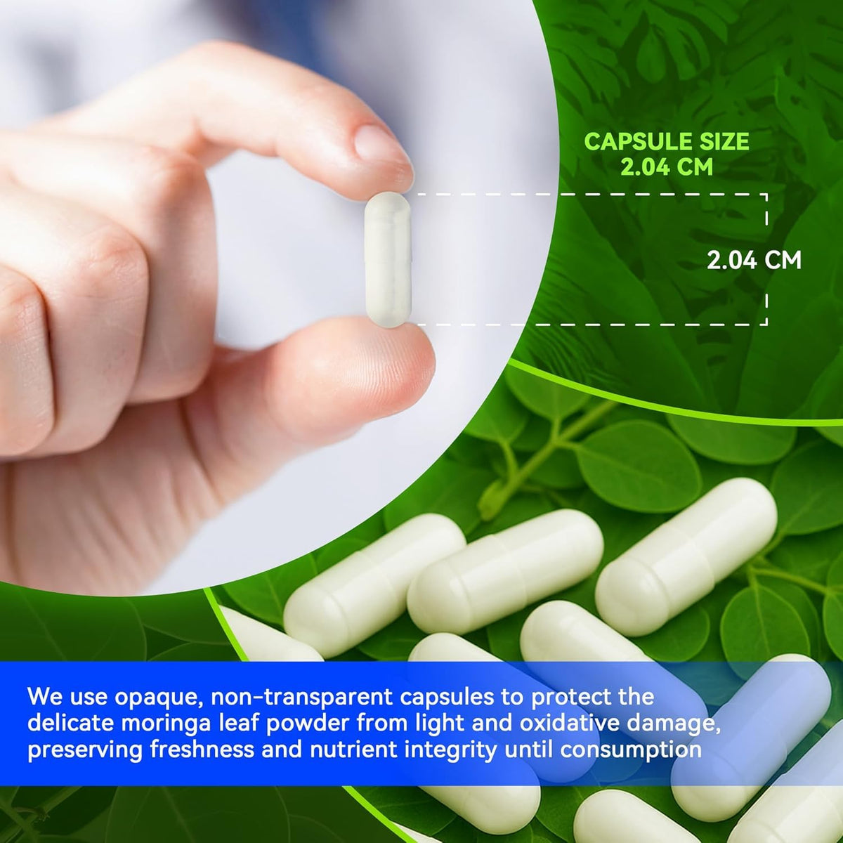 Capsules de Moringa 1000mg I LOVE HEALTH sur une table