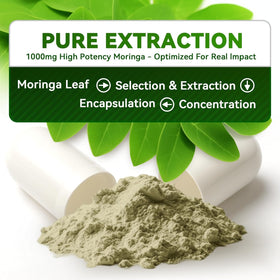 Capsules de Moringa 1000mg I LOVE HEALTH, vue en gros plan