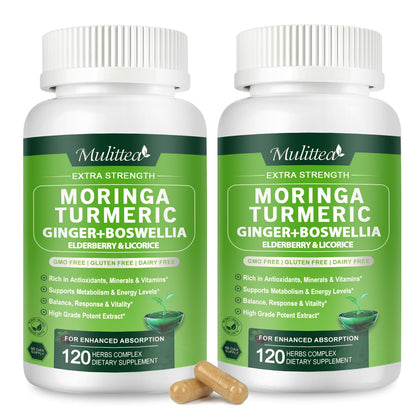 Capsules de Moringa 1000mg Mulittea en bouteille