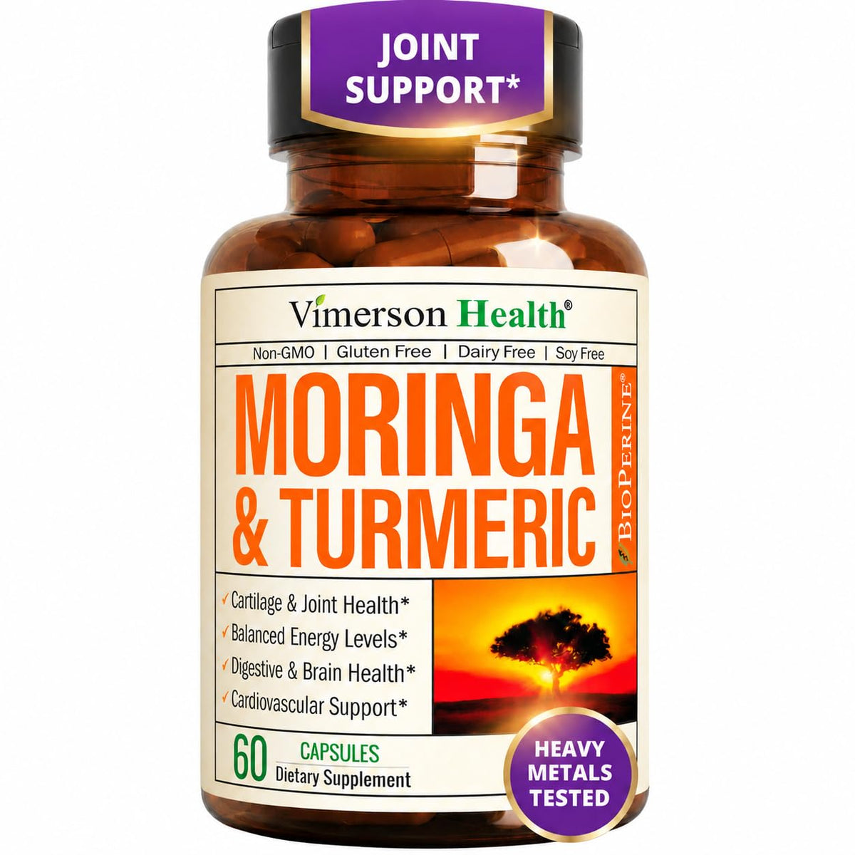 Capsules de Moringa 4:1 Vimerson Health en bouteille