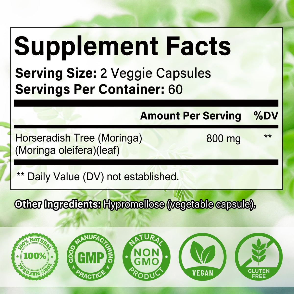 Capsules de Moringa Balincer sur une table