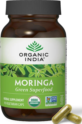 Capsules de Moringa Bio ORGANIC INDIA - vue de face