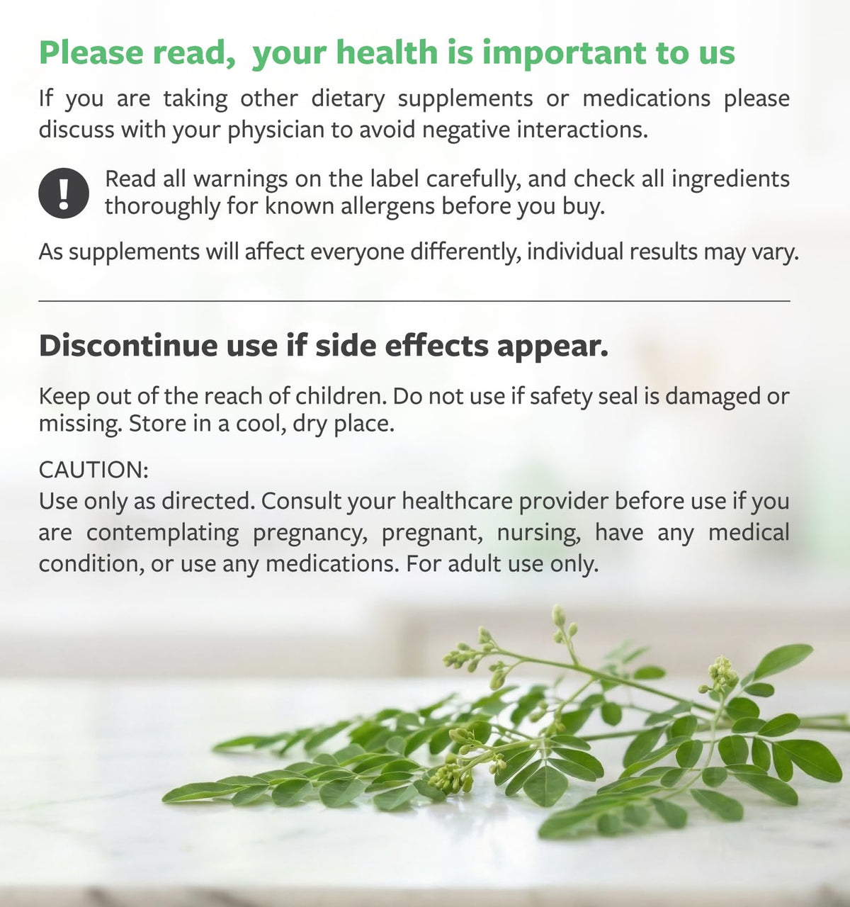 Capsules de Moringa Bio PURE CO dans un bol