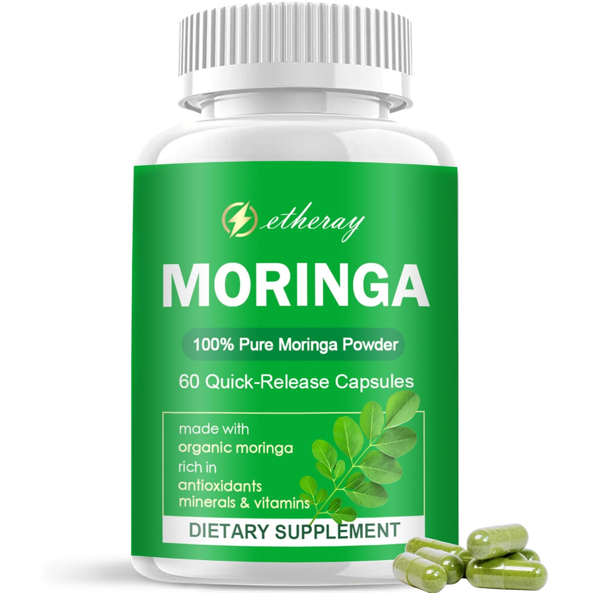 Capsules de Moringa etheray vue de face avec l'emballage