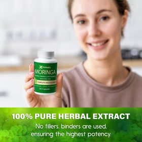 Capsules de Moringa FitVitality prêtes à être utilisées