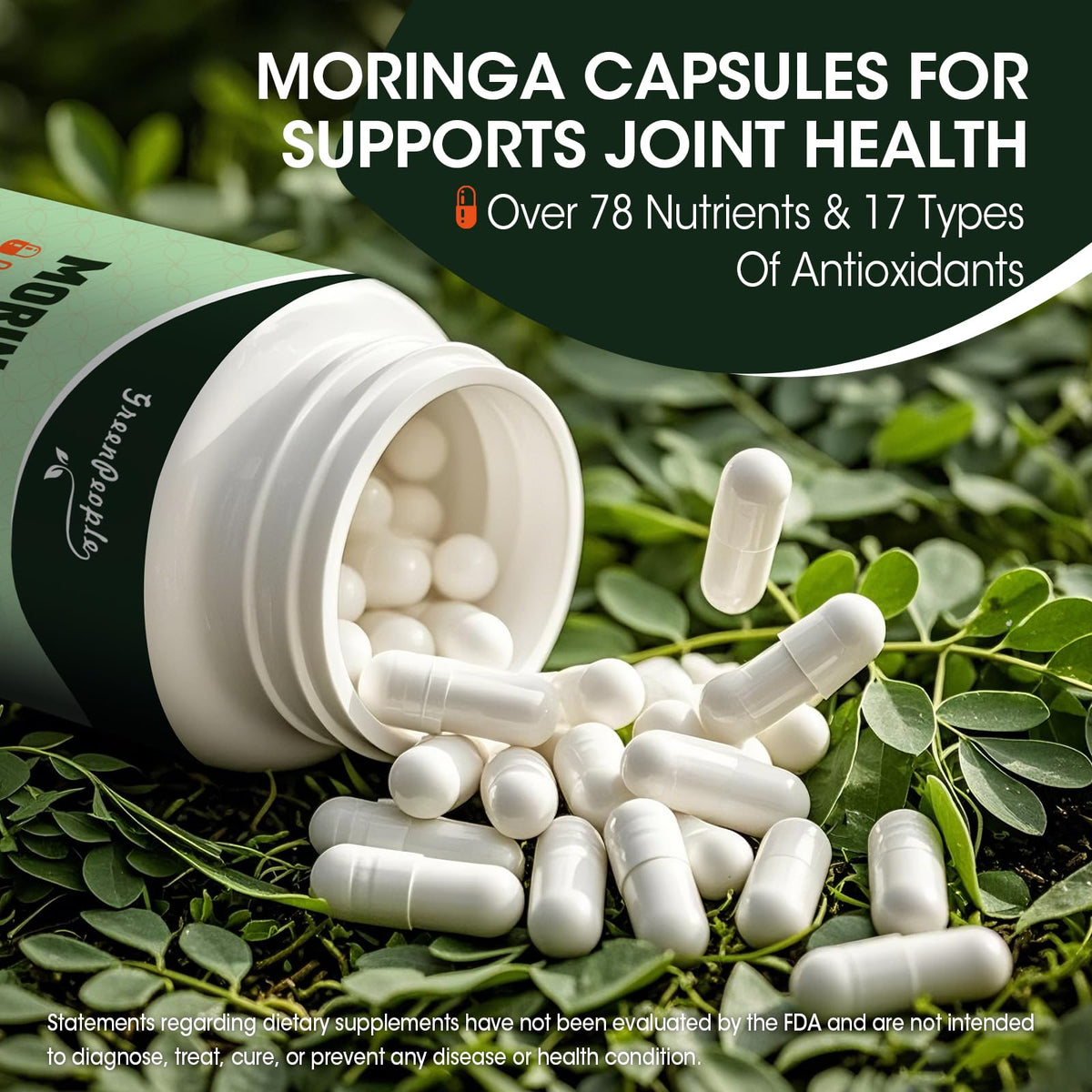 Capsules de Moringa GREENPEOPLE dans une main