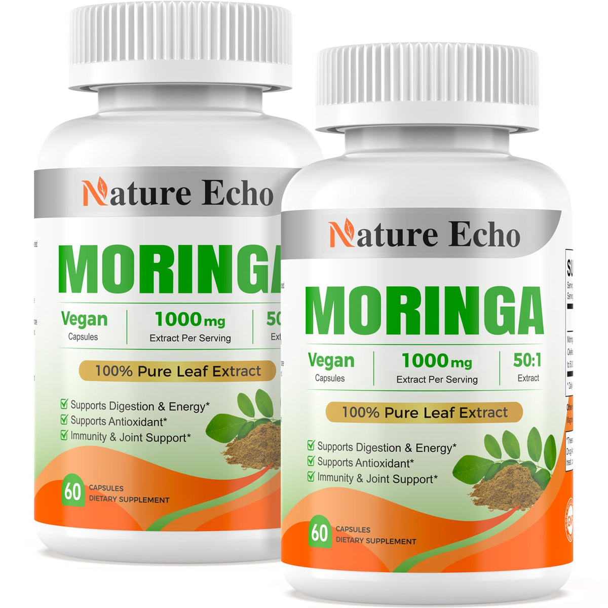Capsules de Moringa Nature Echo 1000mg modèle doré
