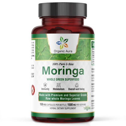 Capsules de Moringa Organic Aura 1500mg vue avant
