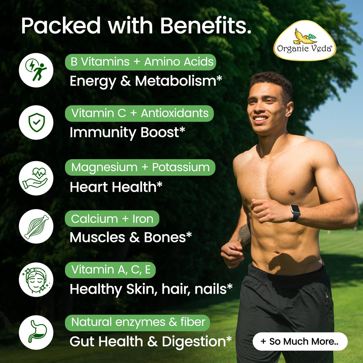 Capsules de Moringa Organic Veda avec des feuilles de Moringa