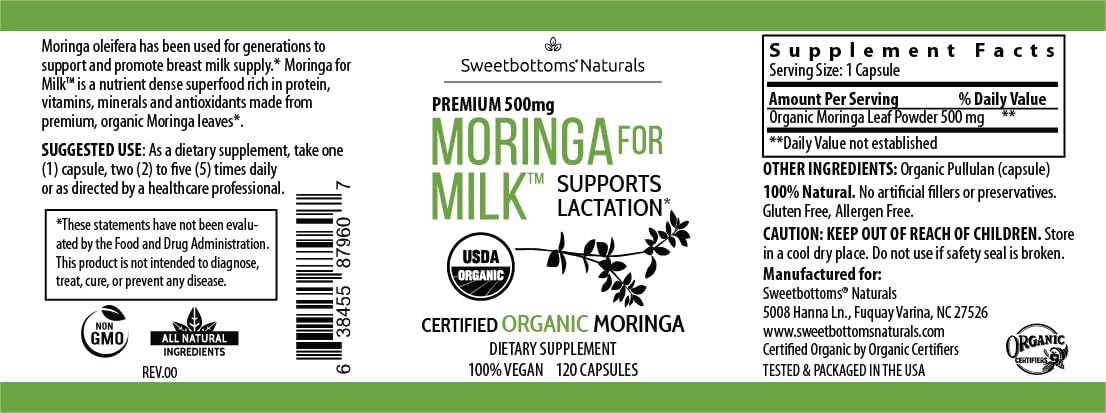 Capsules de Moringa Sweetbottoms dans une main