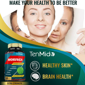 Capsules de Moringa Tenmido en gros plan