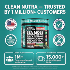 Capsules de mousse de mer bio dans un environnement naturel