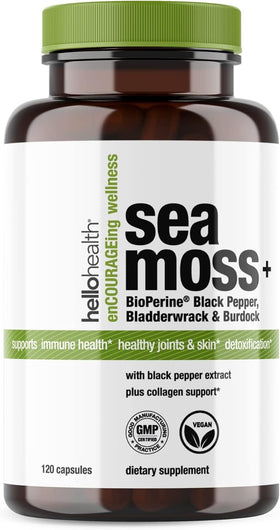 Capsules de Mousse de Mer Irlandais HELLO HEALTH en bouteille