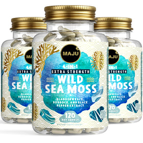 Capsules de mousse de mer irlandais sauvage Maju en bouteille