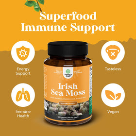 Capsules de mousse de mer Natures Craft sur une surface blanche
