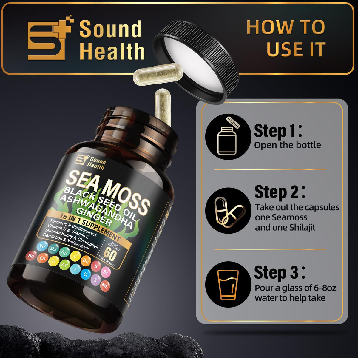 Capsules de mousse irlandaise SoundHealth dans une main
