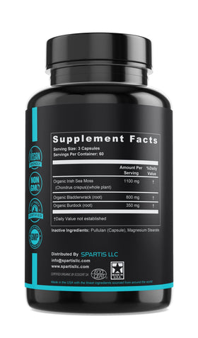Capsules de mousse maritime bio SPARTIS avec dosage de 2250mg
