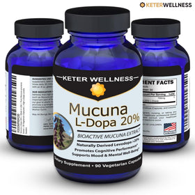 Capsules de Mucuna Pruriens Keter Wellness dans une cuillère