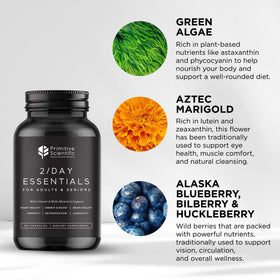 Capsules de multivitamine Primitive Scientific dans un bol