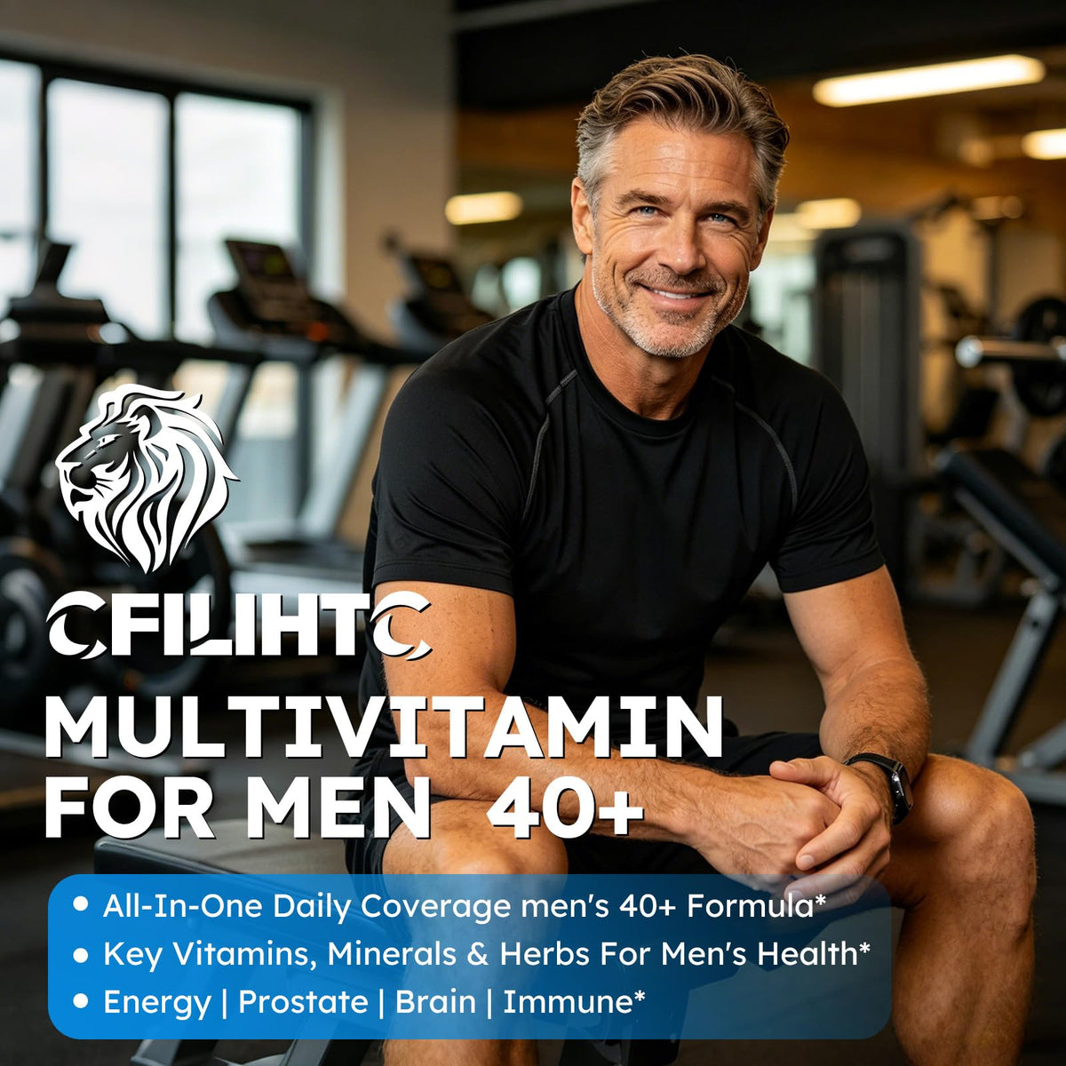 Capsules de multivitamines CFILIHTC sur une surface blanche