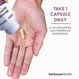 Capsules de Multivitamines Essentielles Fairhaven Health sur fond blanc
