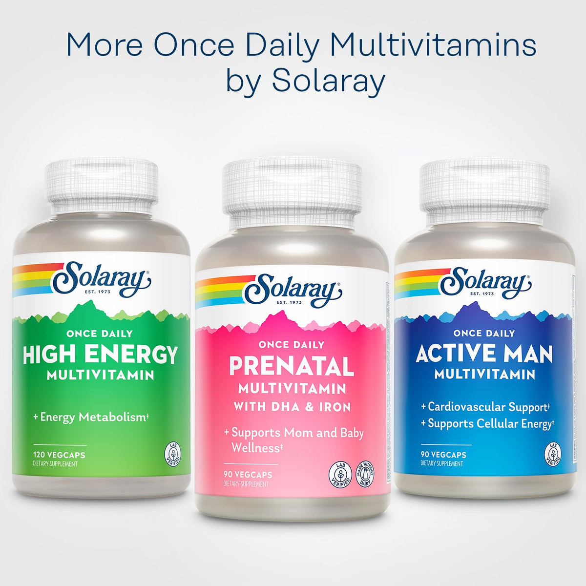 Capsules de multivitamines prénatales SOLARAY avec des plantes