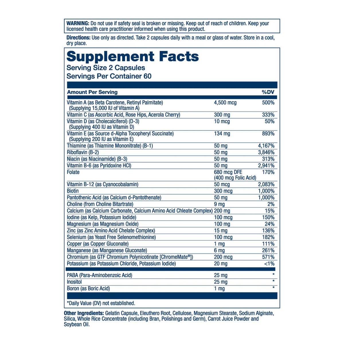Capsules de multivitamines SOLARAY sur fond blanc