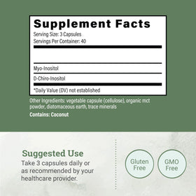 Capsules de Myo-Inositol d'Earth Harmony Naturals sur fond blanc