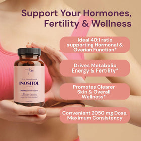 Capsules de Myo-Inositol et D-Chiro Inositol QSTA sur fond blanc
