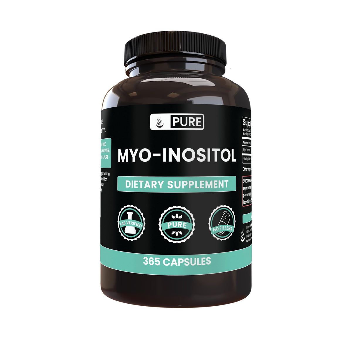 Capsules de Myo-Inositol PURE ORIGINAL INGREDIENTS vue de face