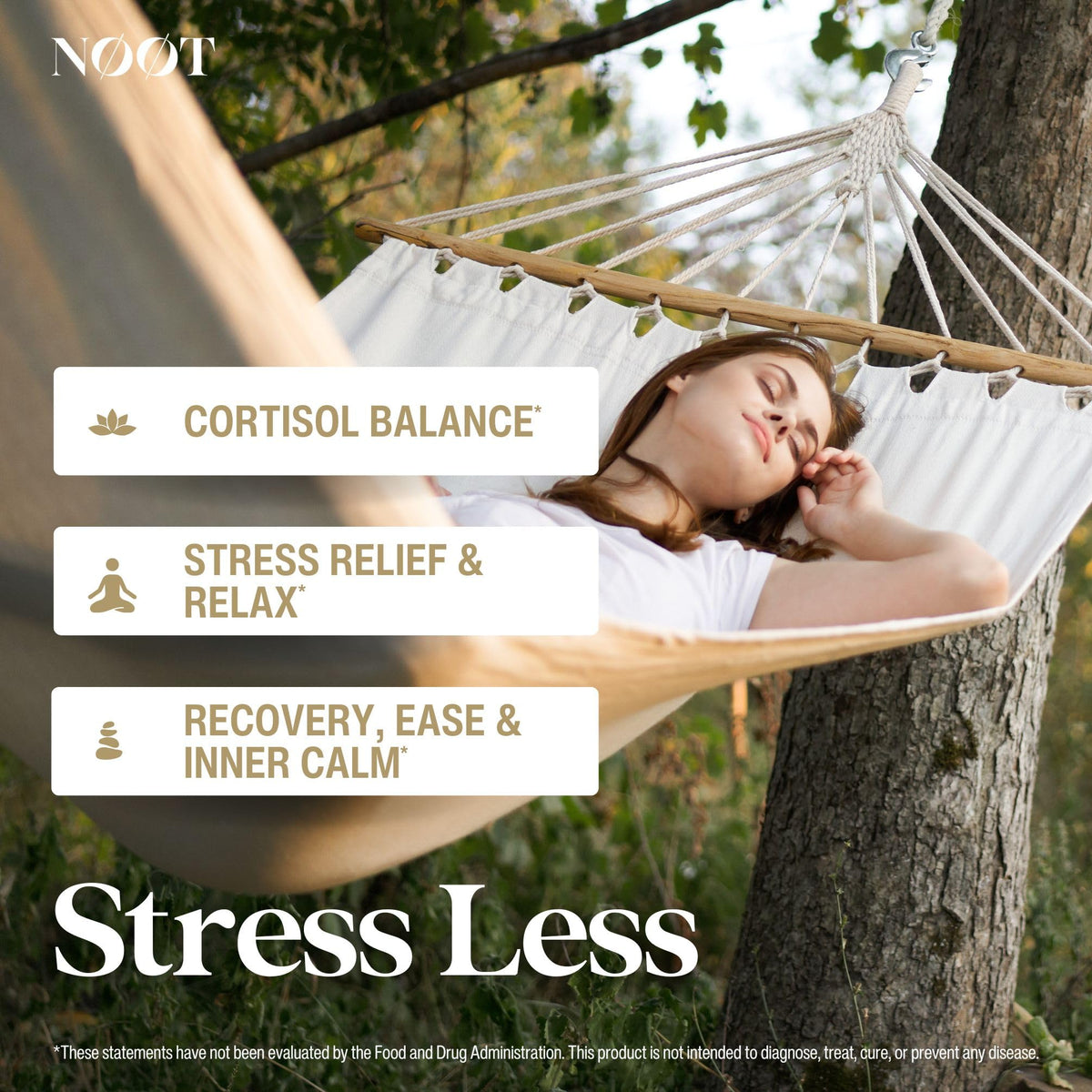 Capsules de NØØT Complément Alimentaire Anti-Stress sur fond blanc