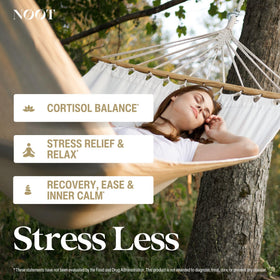 Capsules de NØØT Complément Alimentaire Anti-Stress sur fond blanc