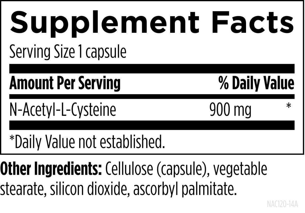 Capsules de NAC 900mg sur une surface blanche