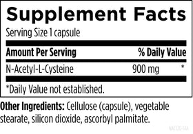 Capsules de NAC 900mg sur une surface blanche