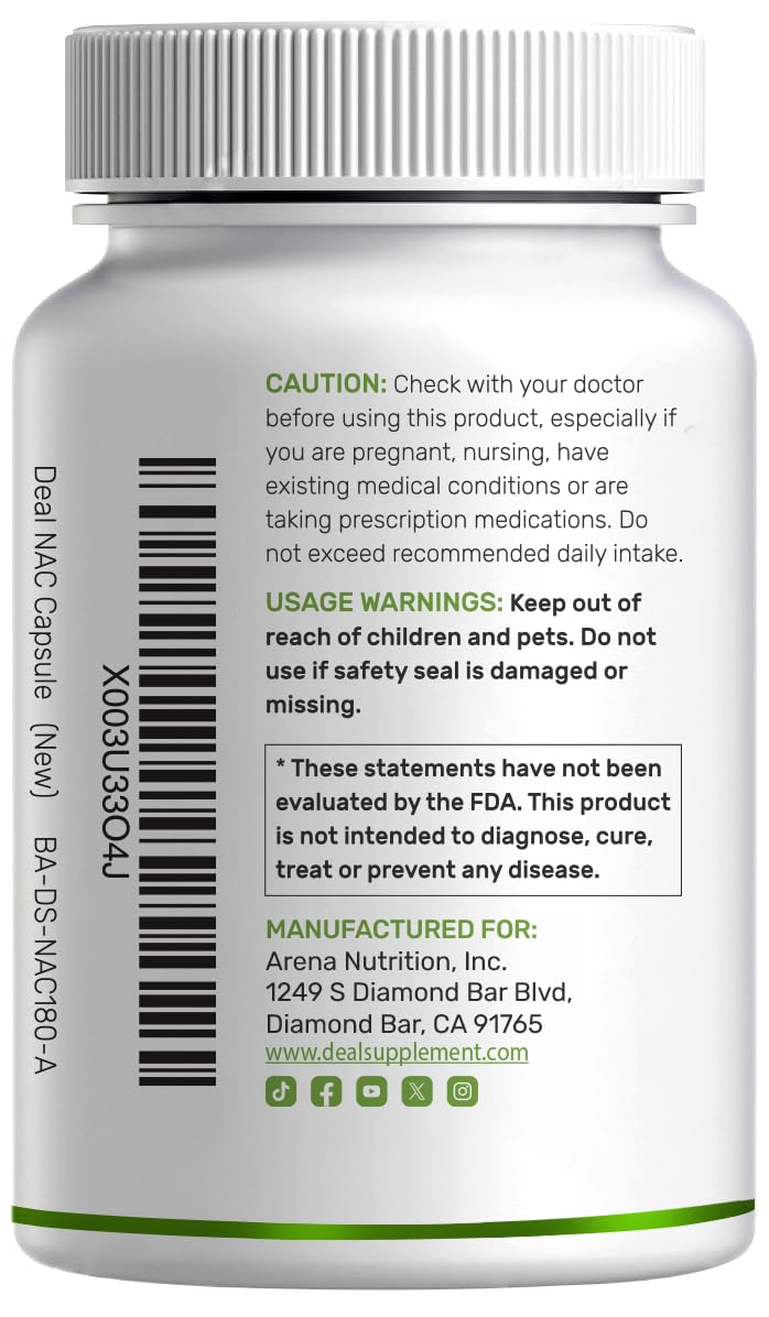 Capsules de NAC et glutathion dans un bol
