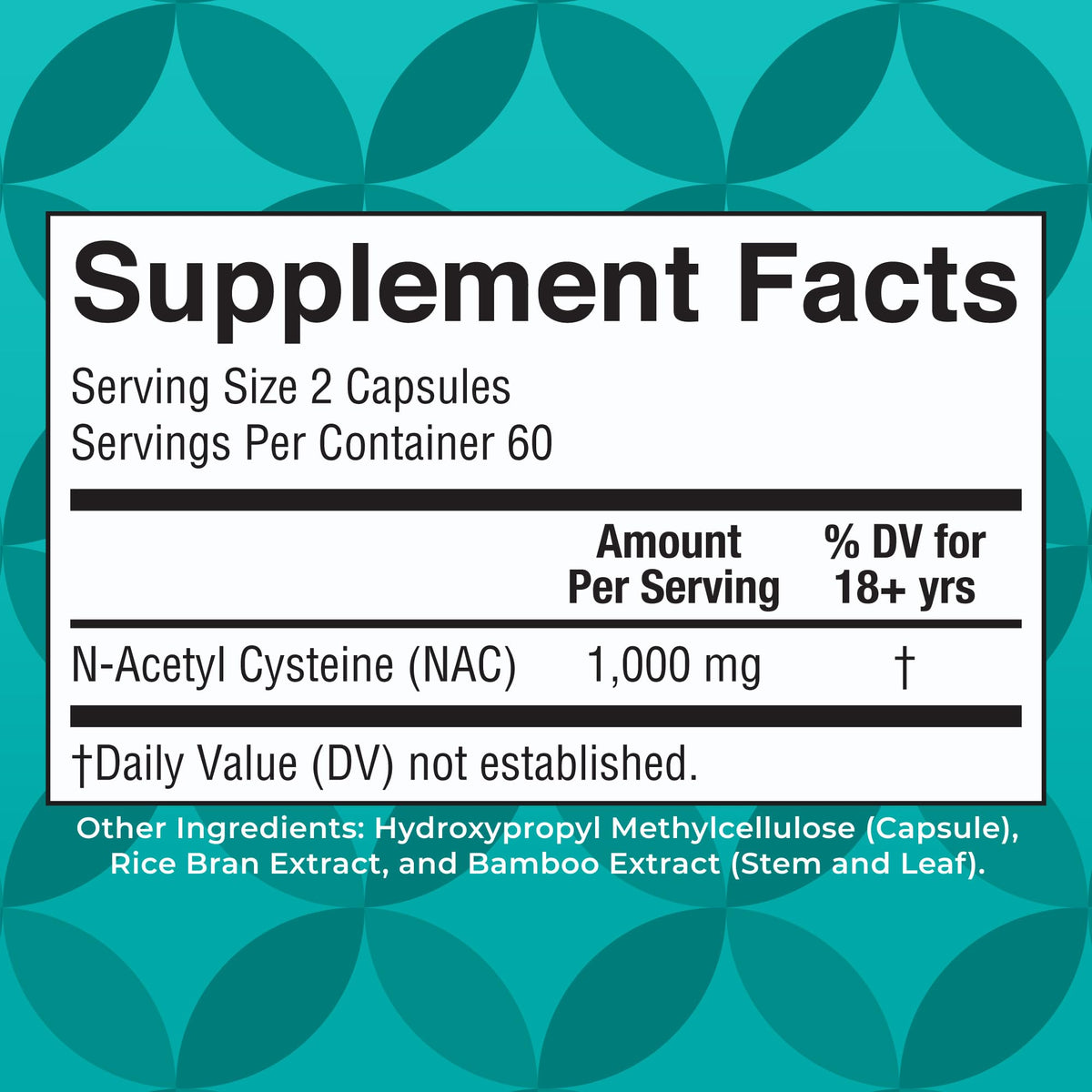 Capsules de NAC N-Acetyl Cystéine de MARYRUTH'S dans leur emballage