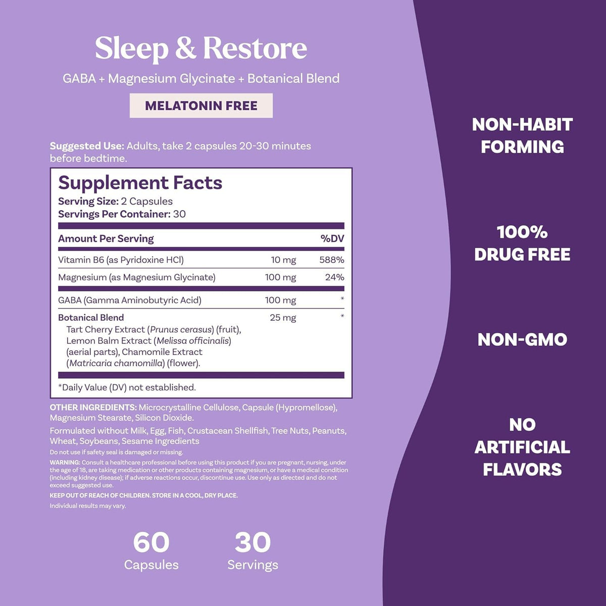 Capsules de Natrol Sommeil & Récupération sur une surface blanche