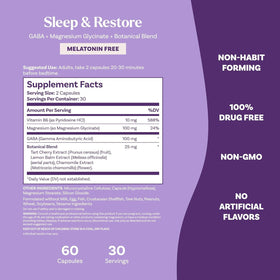 Capsules de Natrol Sommeil & Récupération sur une surface blanche