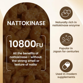 Capsules de Nattokinase 10 800 FU zdiwond sur fond blanc