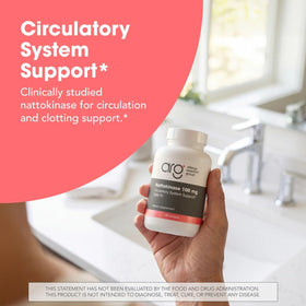Capsules de Nattokinase 100 mg Allergy Research Group sur fond blanc